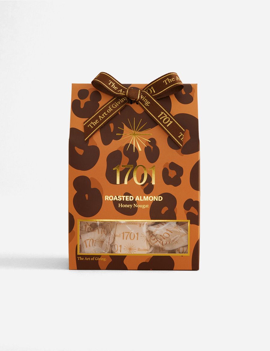 Leopard Print Roasted Almond Honey Nougat Box 160g