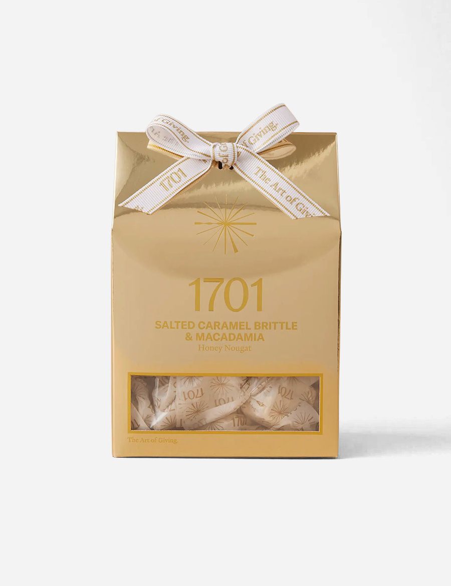 Salted Caramel Brittle and Macadamia Honey Nougat Box 160g