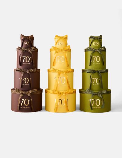 Honey Nougat Filled Medium Hat Box 1kg Turkish Delight and Almond Olive Green