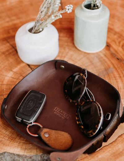 Leather Valet Tray Tan