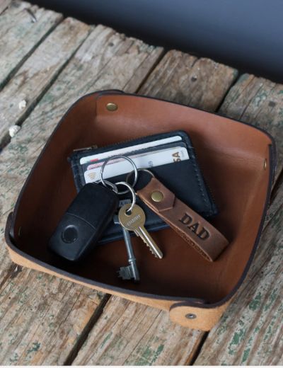 Leather Valet Tray Tan