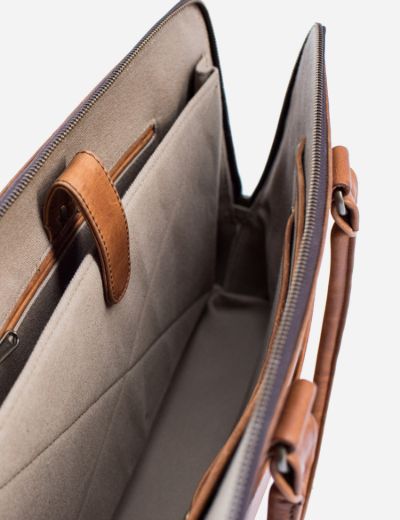 Ladies Leather Work Bag Tobacco