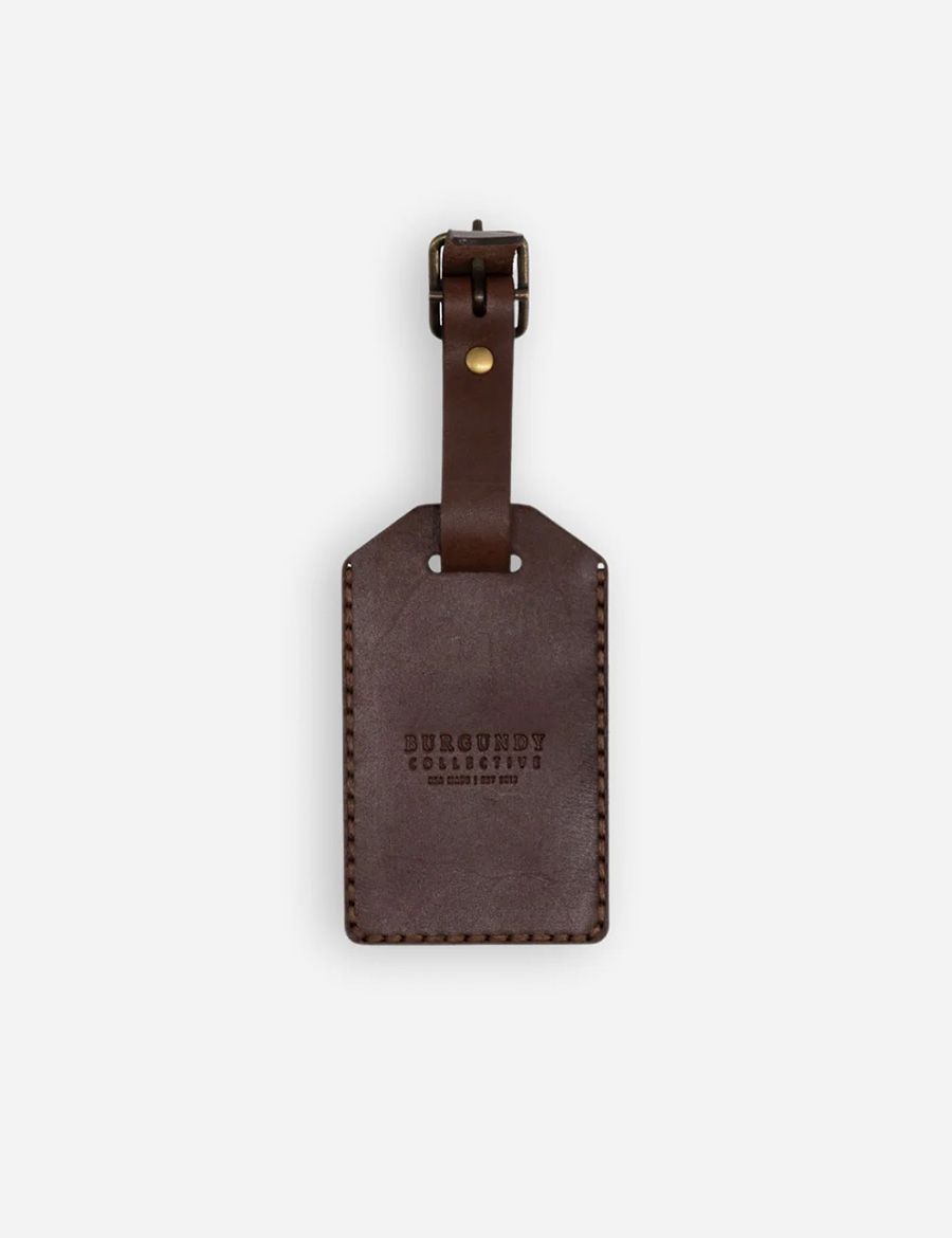 Leather Luggage Tag Brown