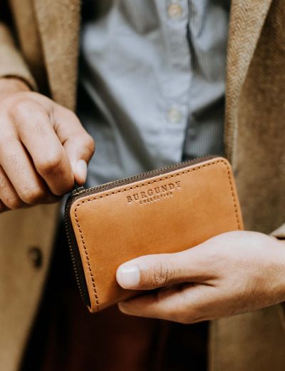 Small Zip Wallet Tan