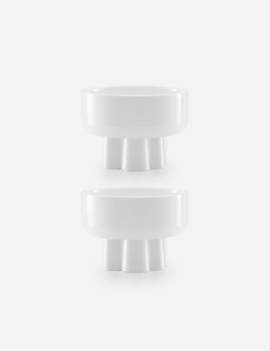 Small footed bowl set of  2 Wavy