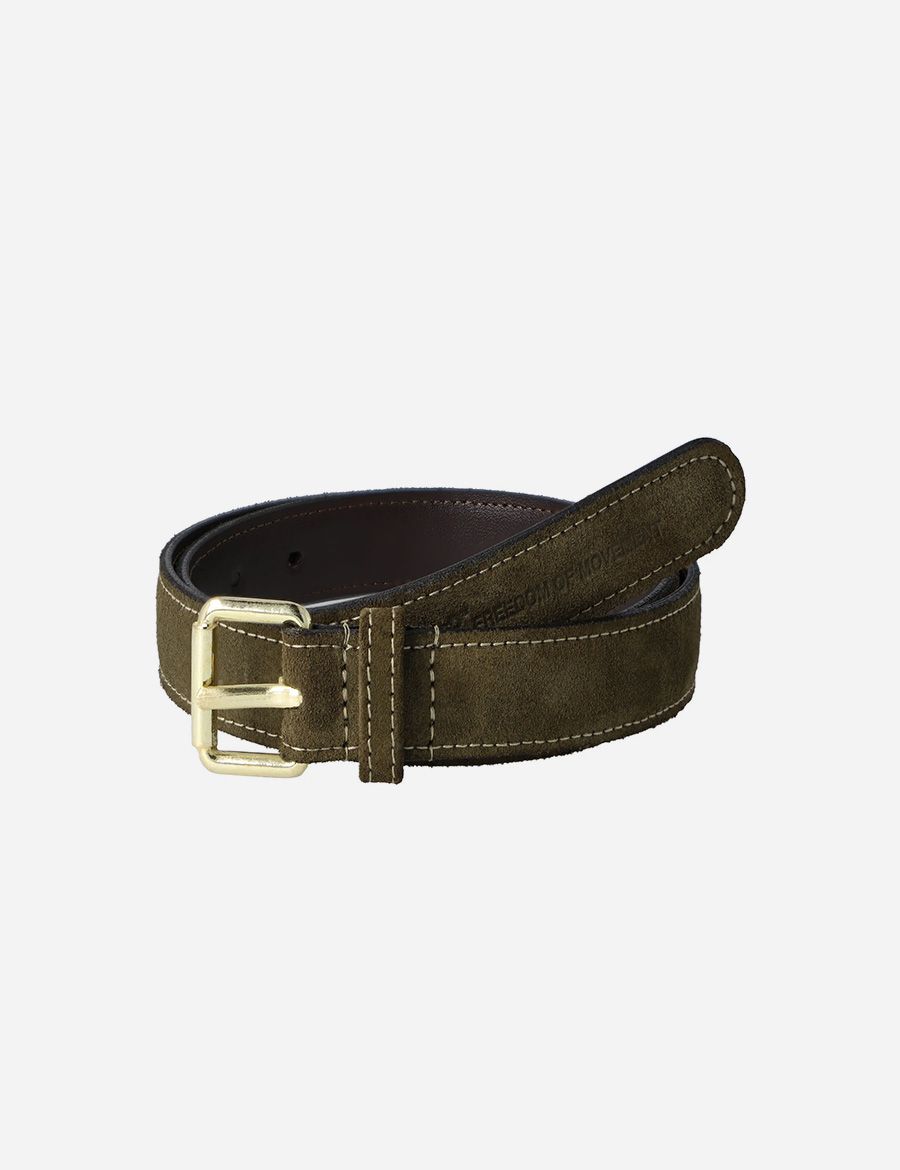 Ladies Field Belt Green Suede