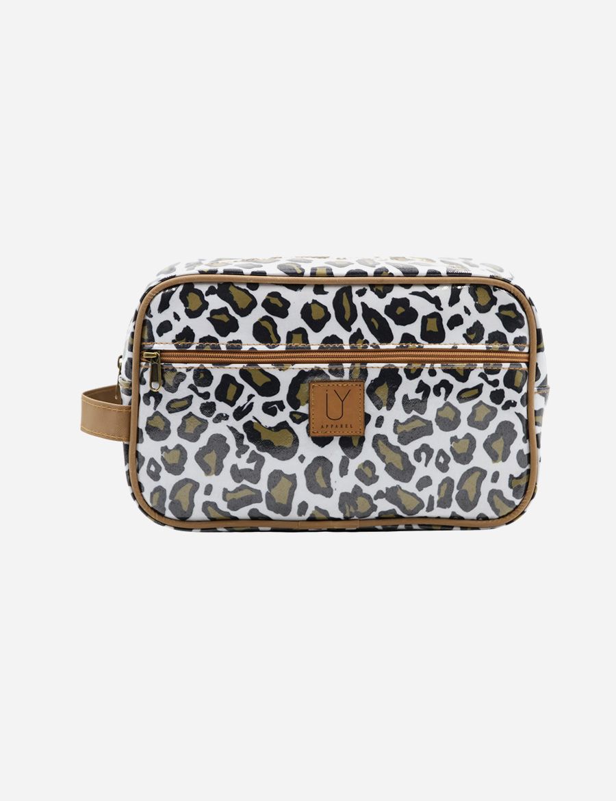 Large Toiletry Bag – Leopard Khaki