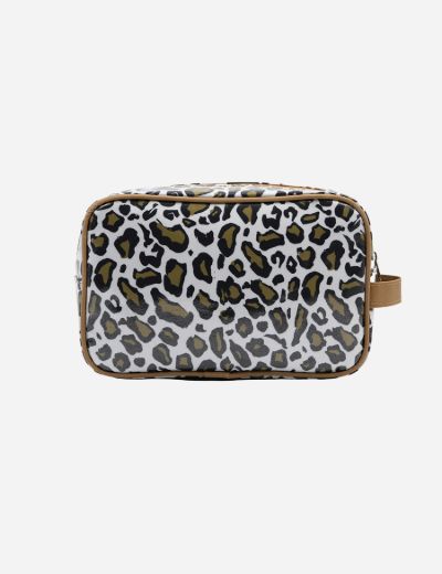 Large Toiletry Bag – Leopard Khaki