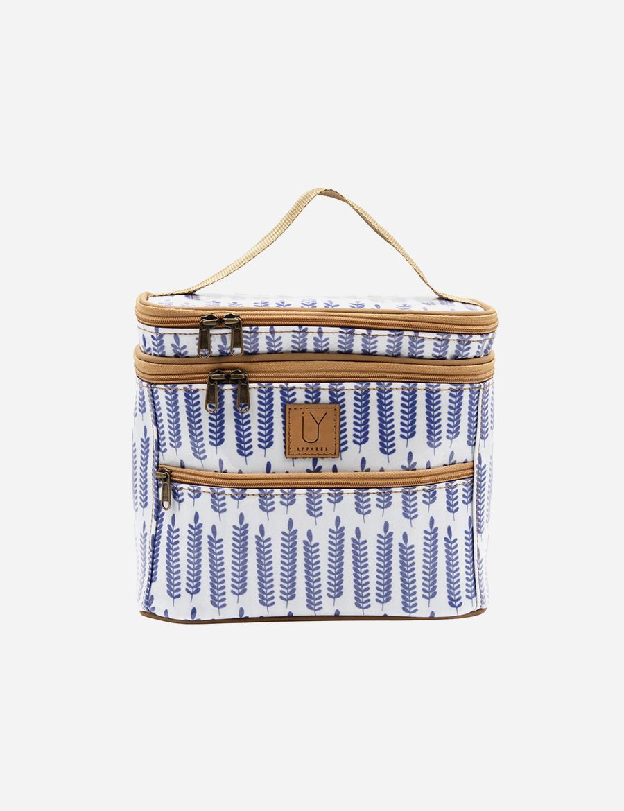 Stand Up Toiletry Bag – Leaves Blue
