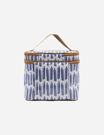 Stand Up Toiletry Bag – Leaves Blue