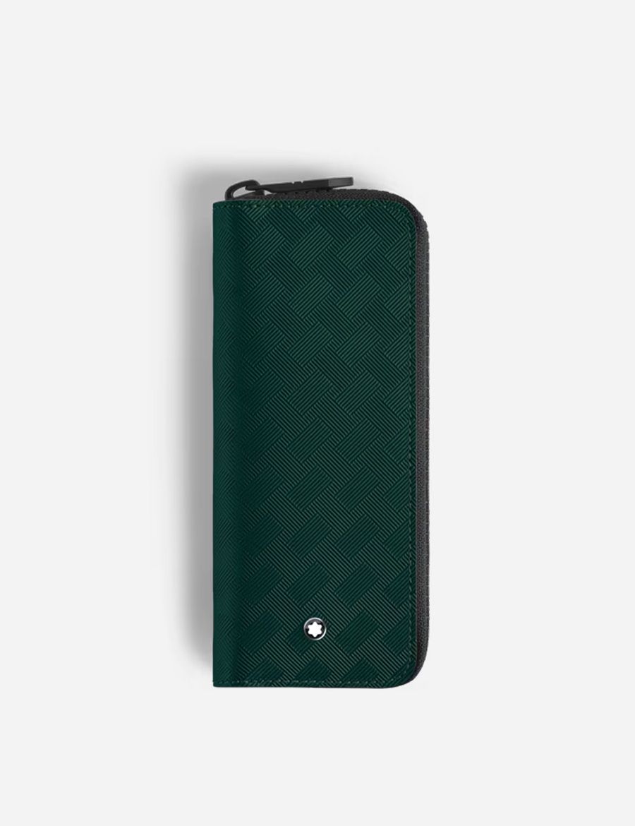 2-Pen Pouch Zip Extreme Leather British Green