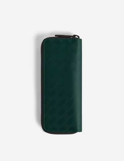 2-Pen Pouch Zip Extreme Leather British Green