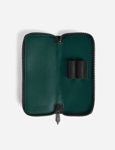 2-Pen Pouch Zip Extreme Leather British Green