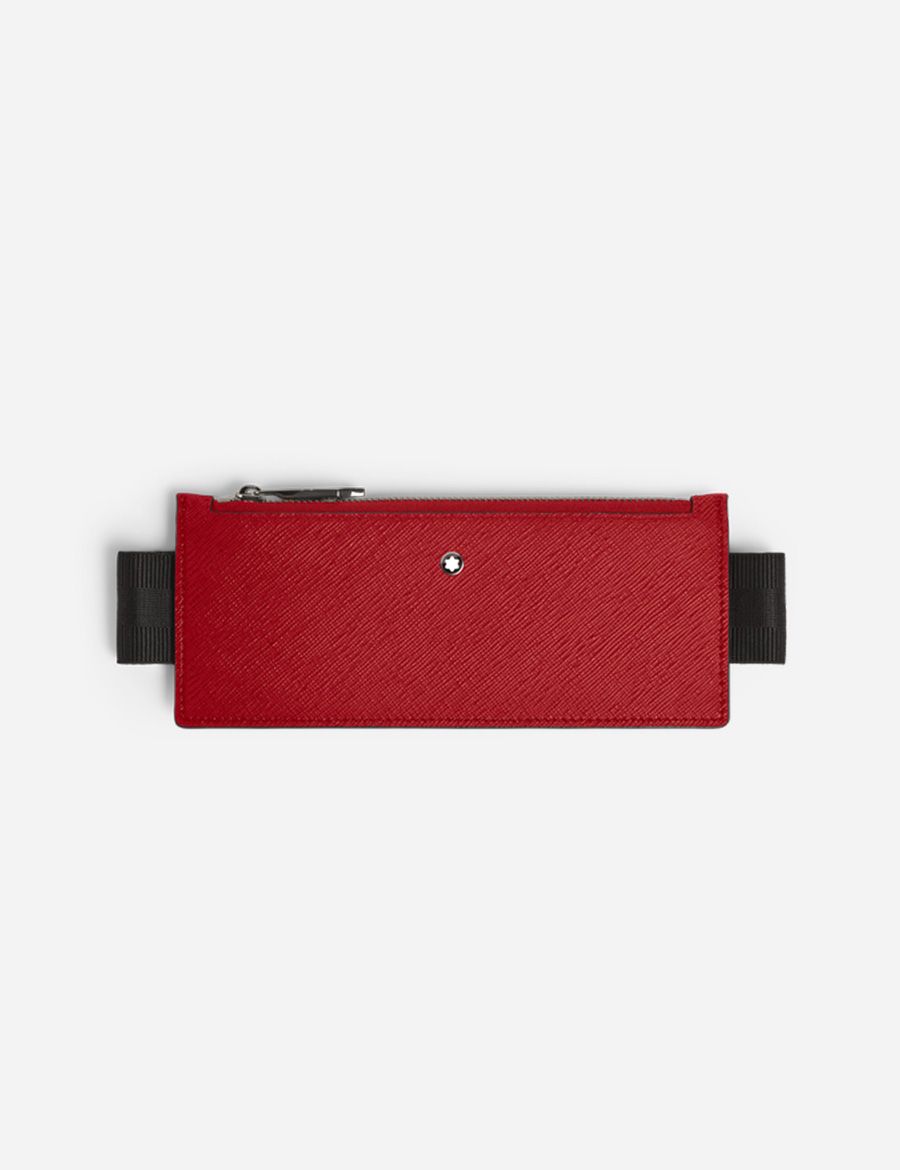 2-Pen Pouch Elastic Sartorial Leather Red
