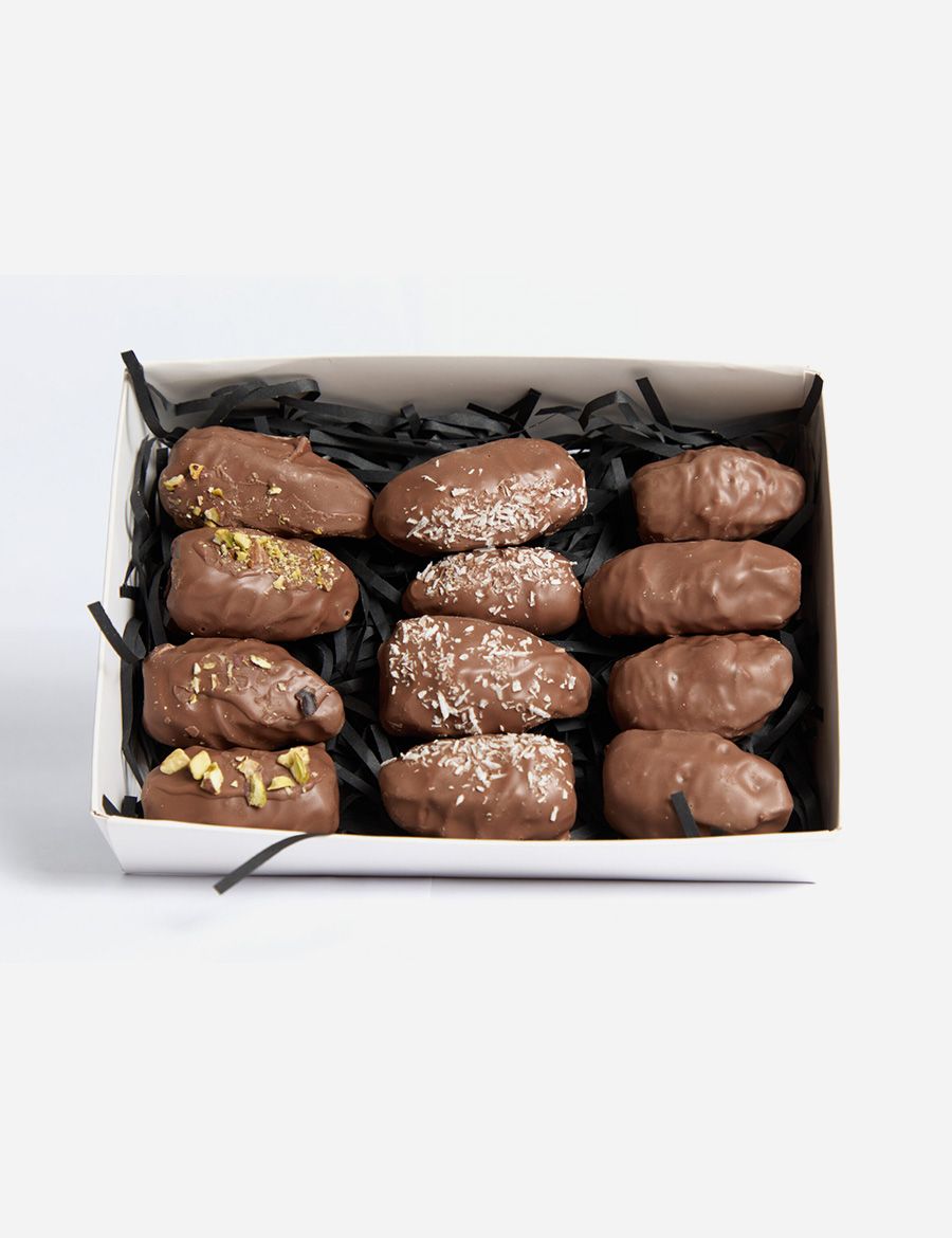 Medjool Dates and Pistachios in Belgian Milk Chocolate 330g Gift Box