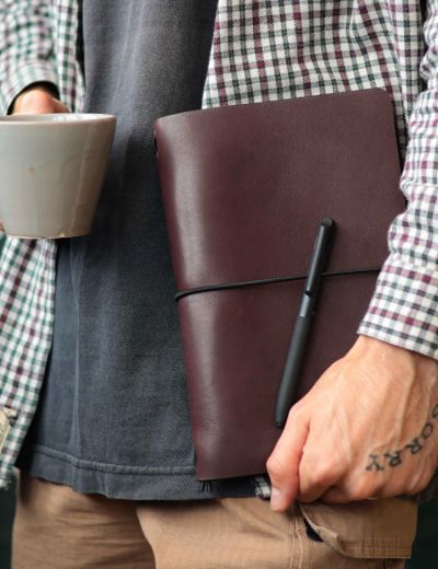A5 Leather Journal Cover Minimalist Range Toffee