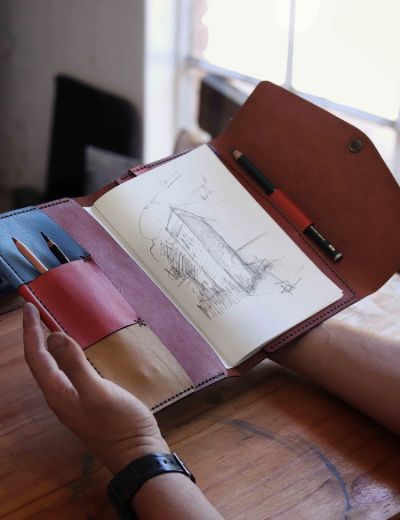A5 Leather Notebooks & Journals Cover Creative Range Chocolate