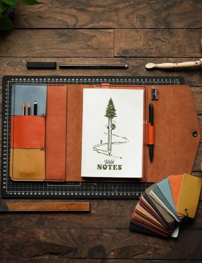 A5 Leather Notebooks & Journals Cover Creative Range Chocolate