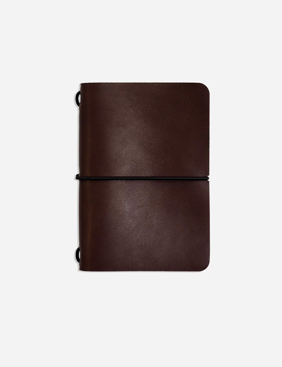 A5 Leather Journal Cover Minimalist Range Coffee