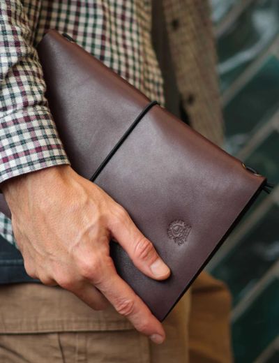 A5 Leather Journal Cover Minimalist Range Coffee