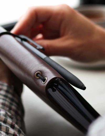 A5 Leather Journal Cover Minimalist Range Coffee