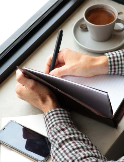 A5 Leather Journal Cover Minimalist Range Coffee