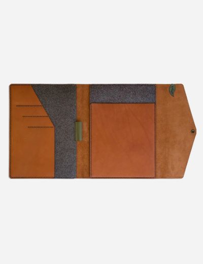 Leather Padfolio Floral Range Chocolate