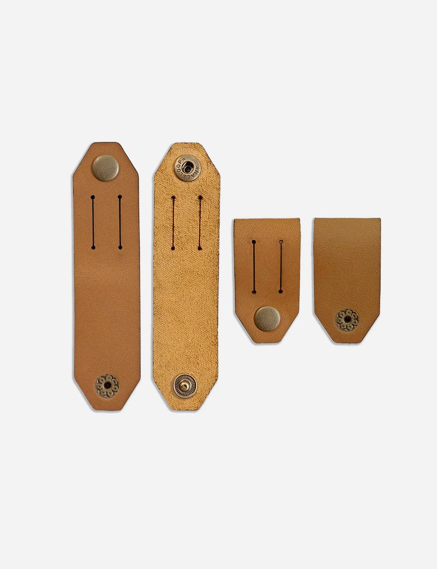 Leather Cable Organiser Pack of 3 Toffee