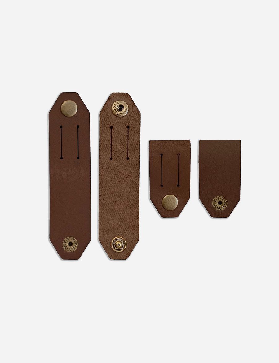 Leather Cable Organiser Pack of 3 Coffee