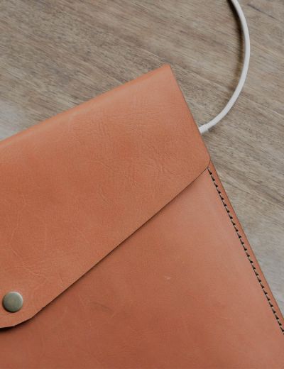 13 Inch Leather MacBook Sleeve Minimalist Range Chocolate