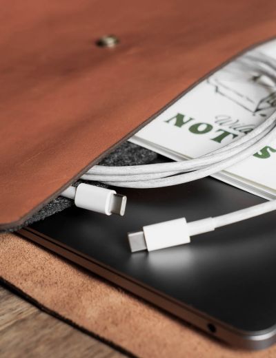 13 Inch Leather MacBook Sleeve Minimalist Range Chocolate