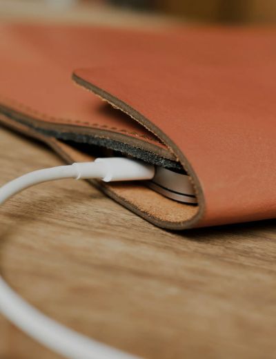 13 Inch Leather MacBook Sleeve Minimalist Range Chocolate
