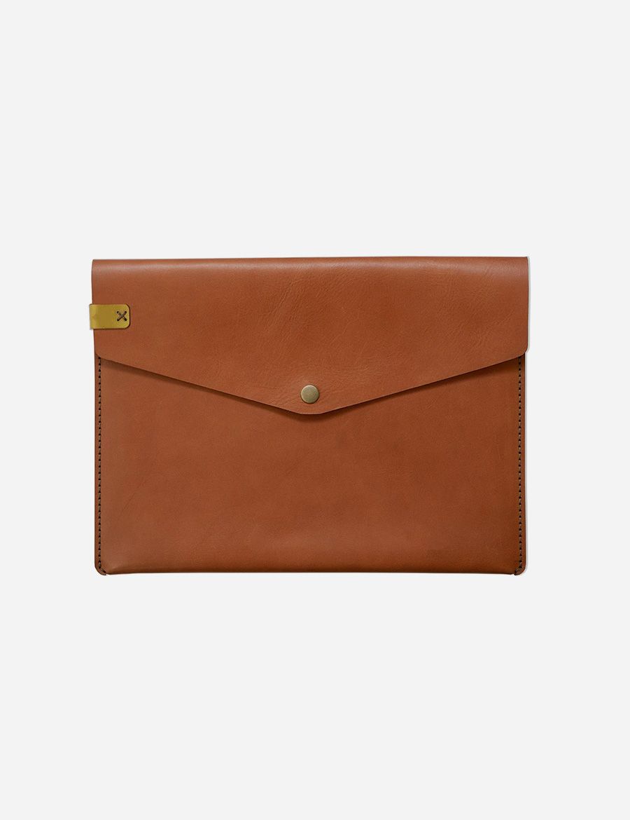 15 Inch Leather MacBook Sleeve Creative Range Chocolate