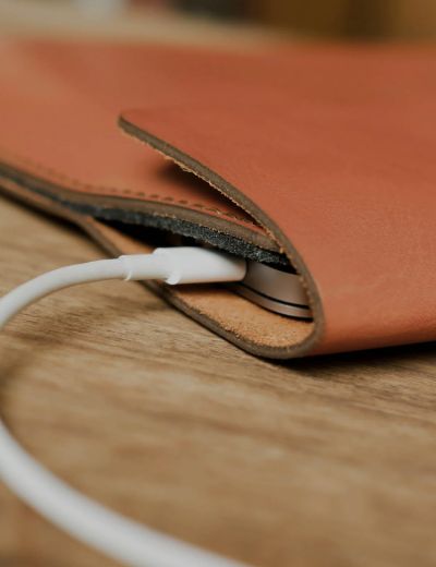 15 Inch Leather MacBook Sleeve Creative Range Chocolate