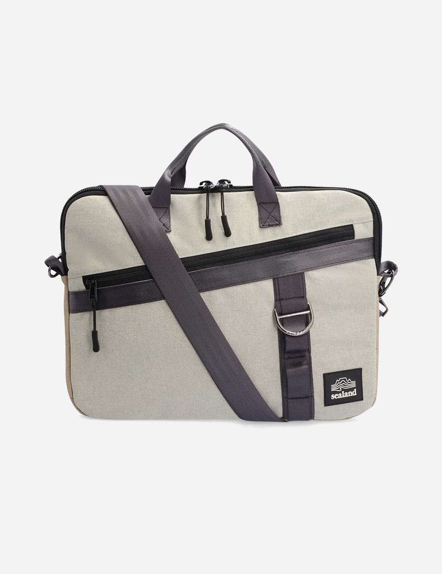 Recycled Slim Laptop Bag – Stone