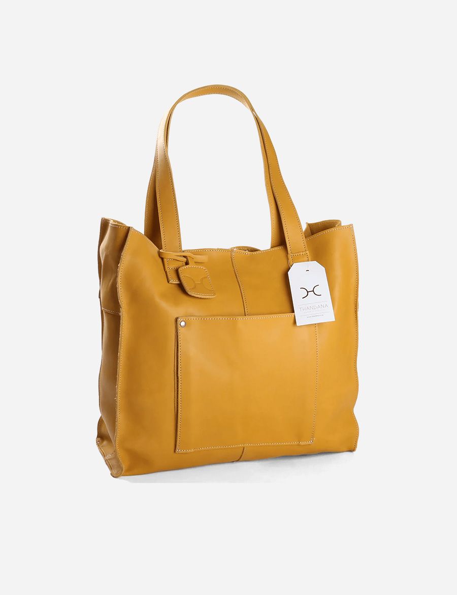 Tote Zipper Handbag Mustard