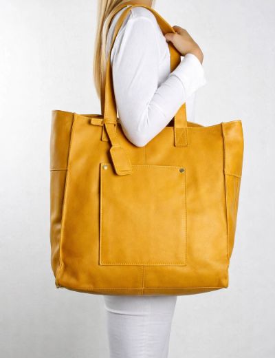 Tote Zipper Handbag Mustard