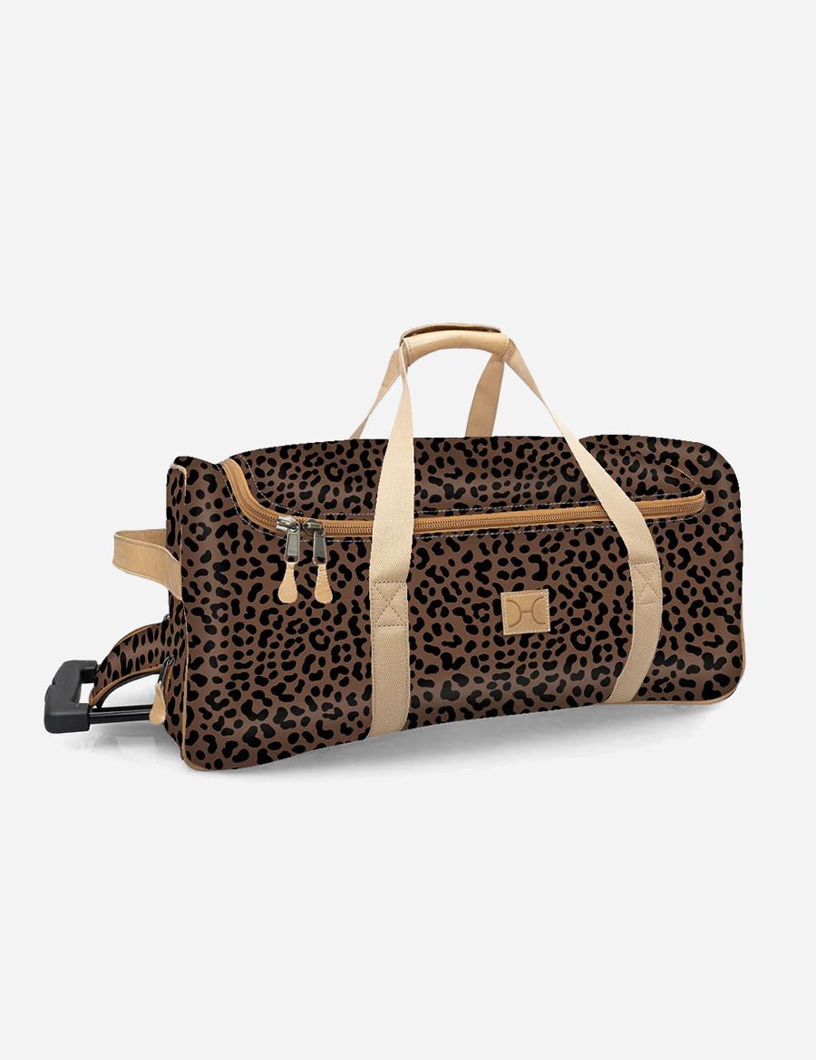 Wheelie Travel Bag Cheetah Coffee