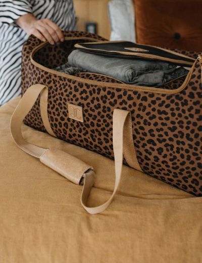 Wheelie Travel Bag Cheetah Coffee