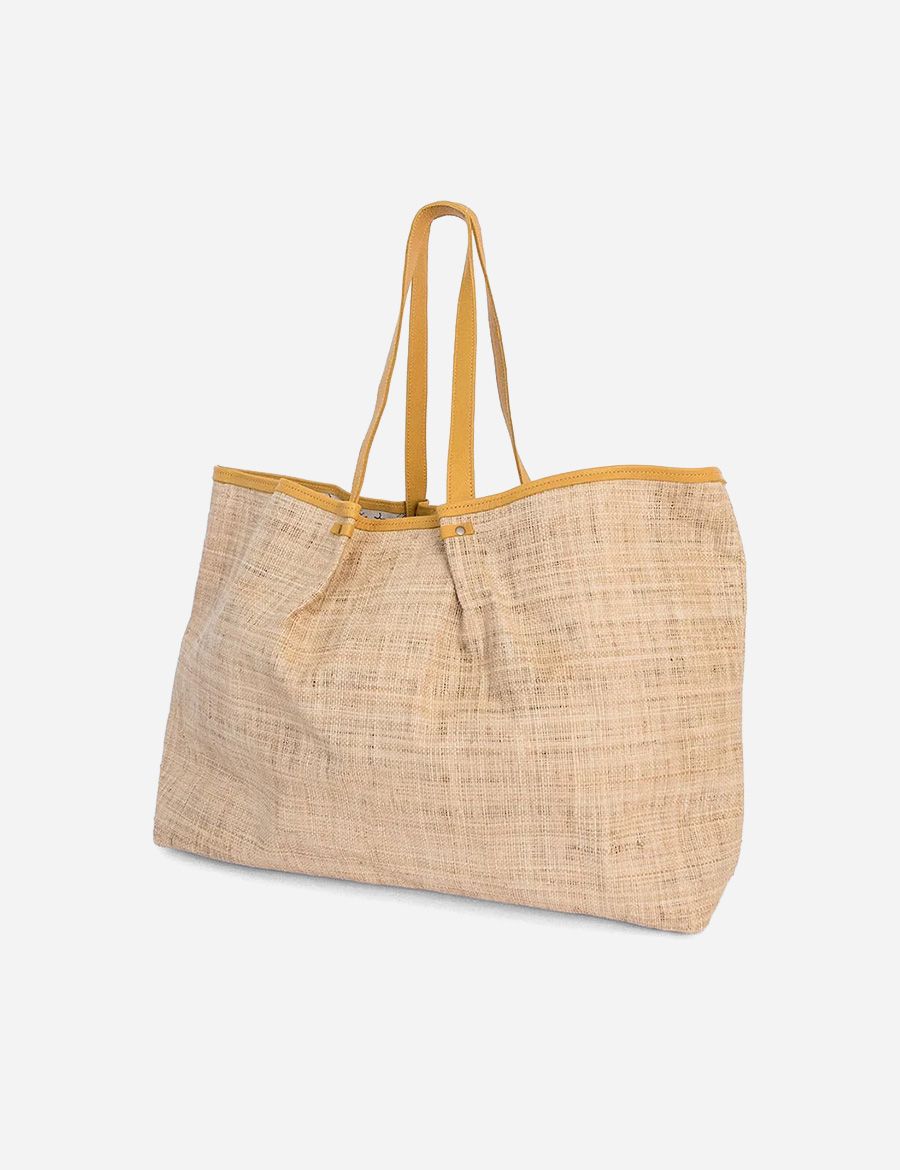 Megan Raffia Bag Mustard