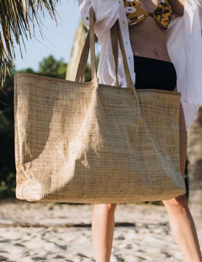 Megan Raffia Bag Mustard