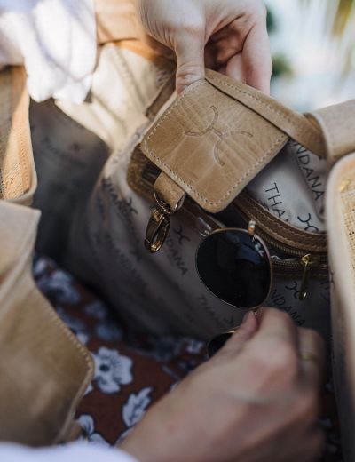 Megan Raffia Bag Mustard