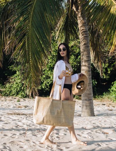 Megan Raffia Bag Mustard
