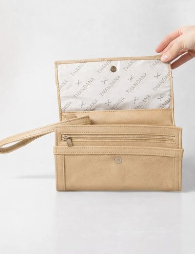 Leather Travel Wallet Gold