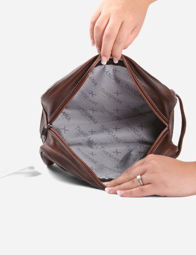 Single Zip Leather Vanity Tobac