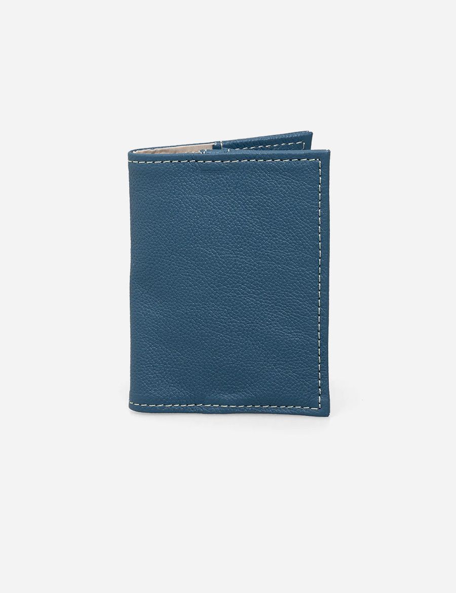 Leather Passport Holder Aqua