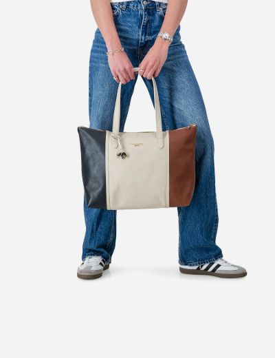 Picture of Classic Tote Bag Black Cream Brown