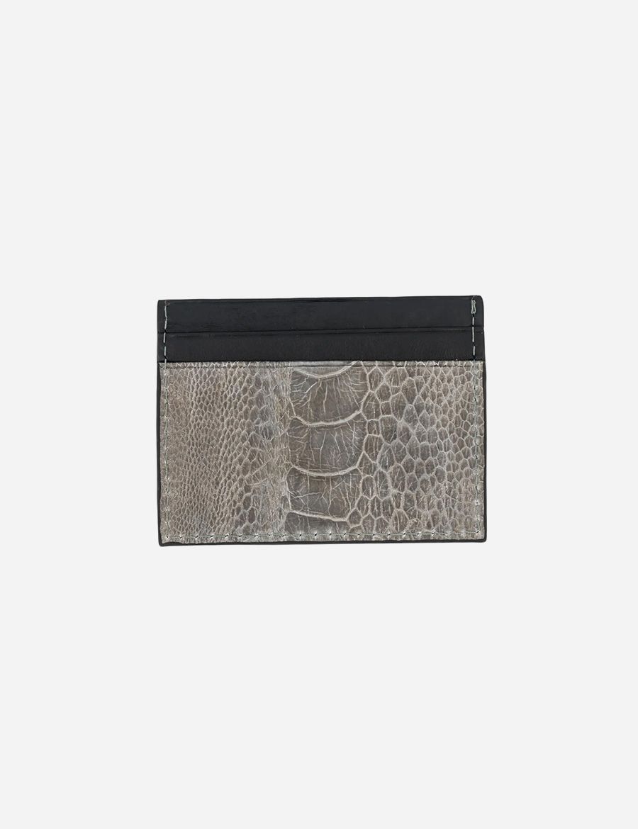Picture of Grey Ostrich Leather Card Holder Wallet