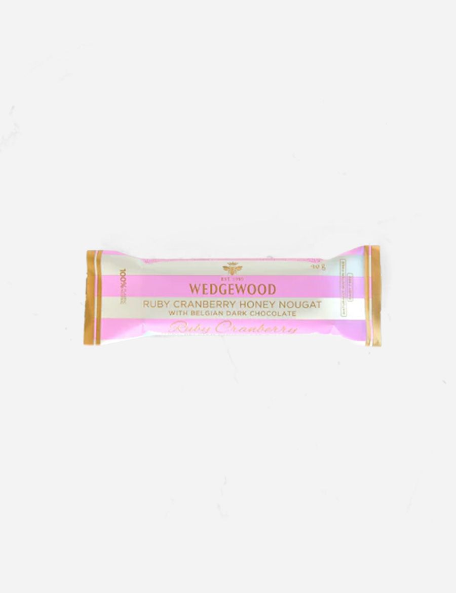 Picture of Dark Chocolate Ruby & Cranberry Honey Nougat Bar 40g